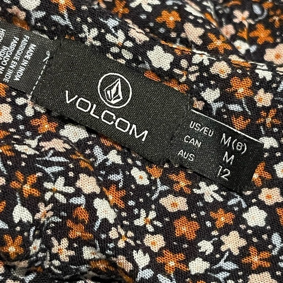 Volcom black floral skater spaghetti strap summer dress - Picture 3 of 7
